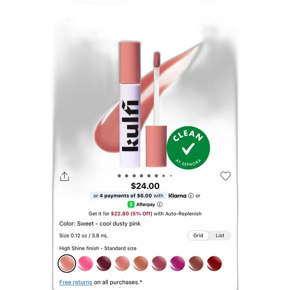 Kulfi lip liner stain in shade La La La