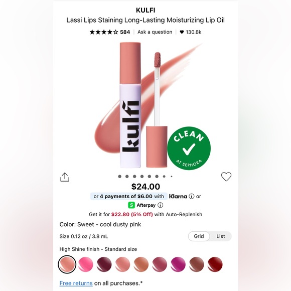 Kulfi lip liner stain in shade La La La
