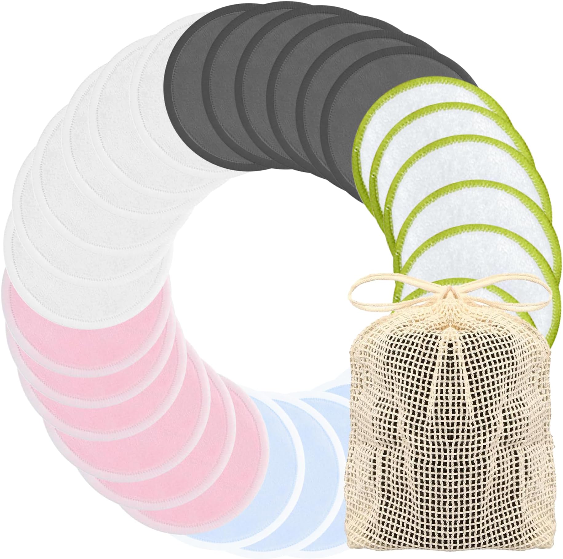 Chloven 30 Pack Reusable Bamboo Rounds