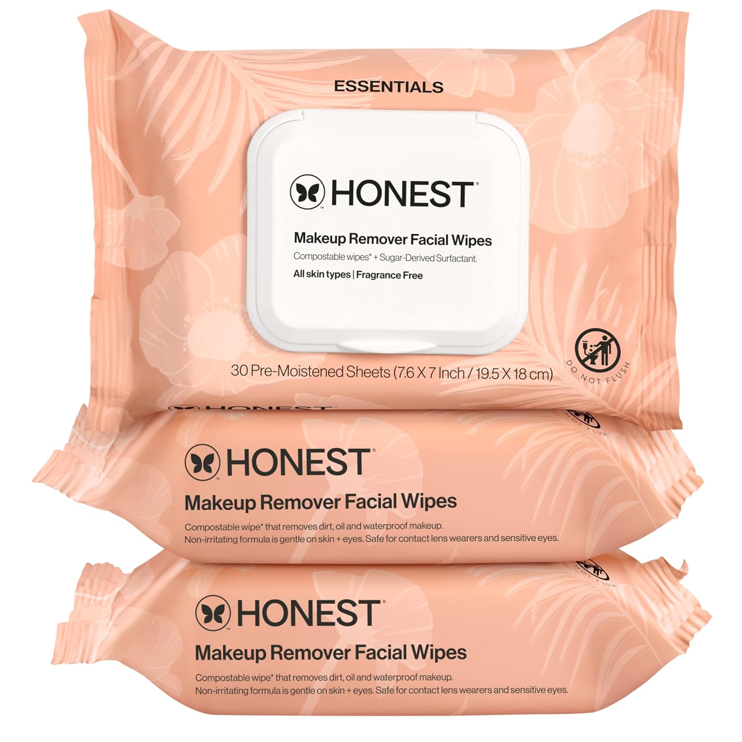 Honest Beauty Fragrance Free Cleansing Makeup Remover Facial Wipes