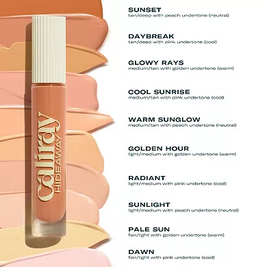 CALIRAY Hideaway Brightening + Hydrating Under Eye Color Corrector Concealer