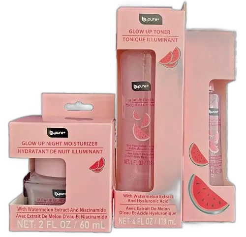 B-Pure Glow Up Cloudberry Cleanser, Eye Cream & Toner