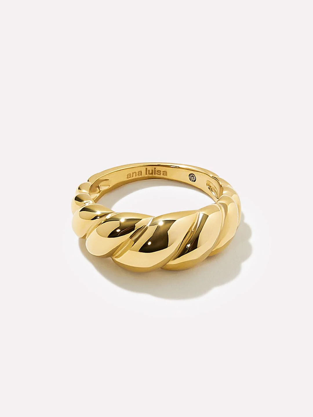 Ana Luisa Gold Twist Ring - Rope Bold