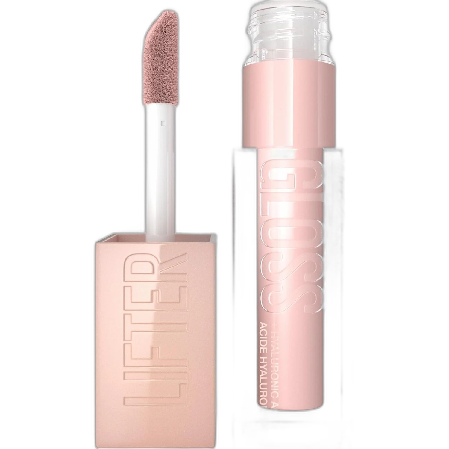 MAYBELLINE Lifter Gloss, Hydrating Lip Gloss with Hyaluronic Acid, Ice, Pink Neutral